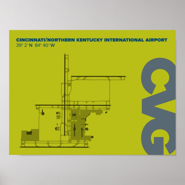 Cincinnati/Northern Kentucky Airport (CVG) Diagram Poster (Front)