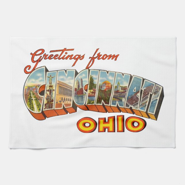 Cincinnati OH Tea Towel (Horizontal)