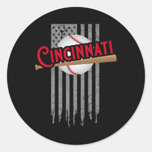 Cincinnati Oh Usa Flag The Queens Chip City Sic Ci Classic Round Sticker