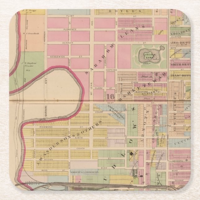 Cincinnati, Ohio 2 Square Paper Coaster (Front)