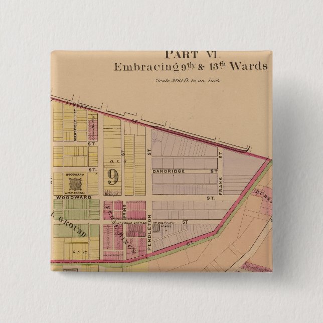 Cincinnati, Ohio 8 15 Cm Square Badge (Front)