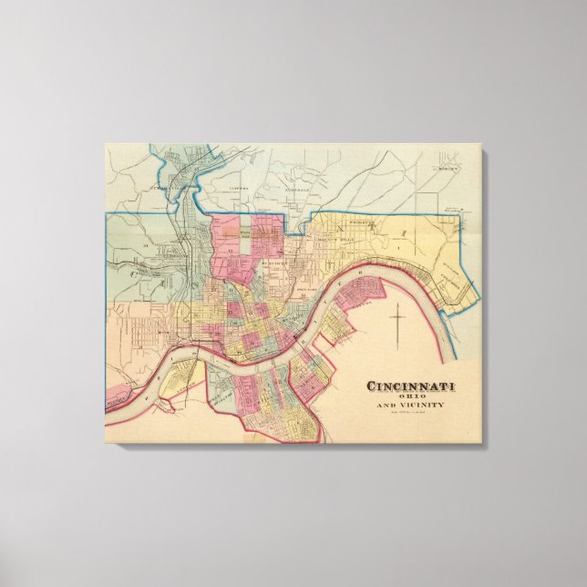 Cincinnati, Ohio and vicinity Canvas Print (Front)