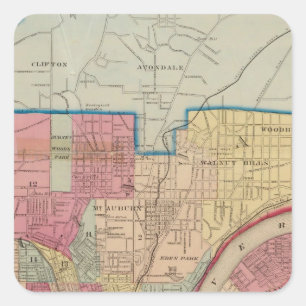 Cincinnati, Ohio and vicinity Square Sticker