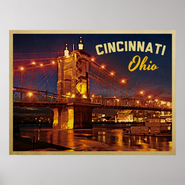 Cincinnati Ohio Bridge Poster (Front)