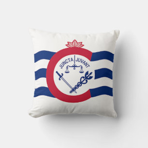Cincinnati, Ohio, Flag American MoJo Pillow