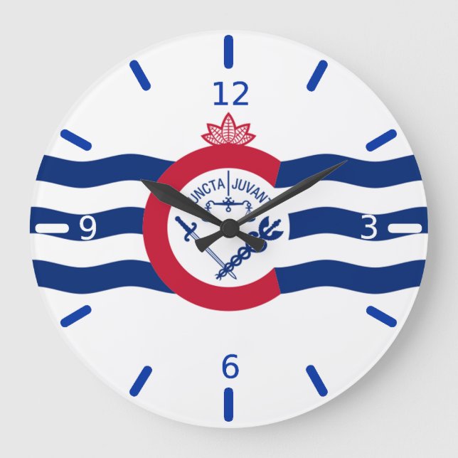 Cincinnati (Ohio) flag Large Clock (Front)