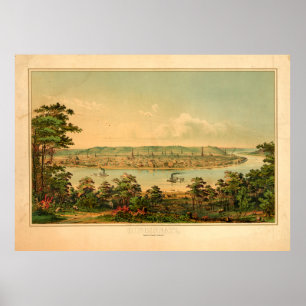 Cincinnati Ohio from a point west of Covington, KY Poster