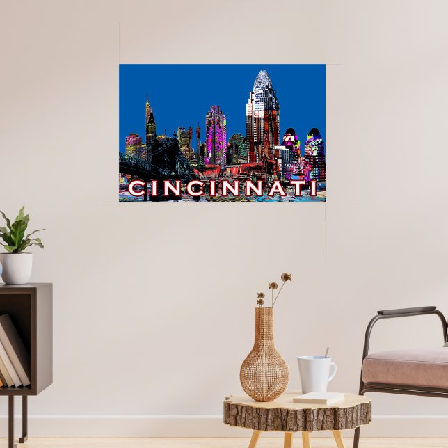 Cincinnati, Ohio in graffiti Poster (Living Room 3)