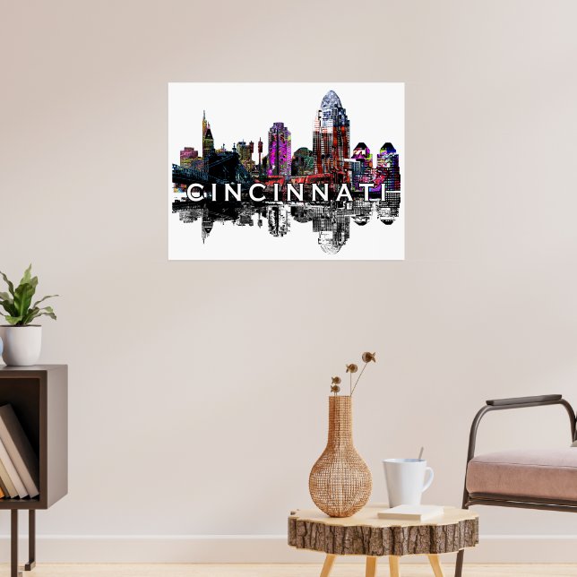 Cincinnati, Ohio in graffiti Poster (Living Room 3)
