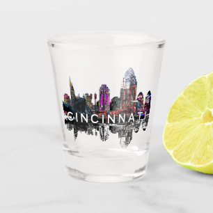 Cincinnati, Ohio in graffiti  Shot Glass