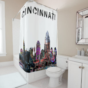 Cincinnati, Ohio in graffiti Shower Curtain
