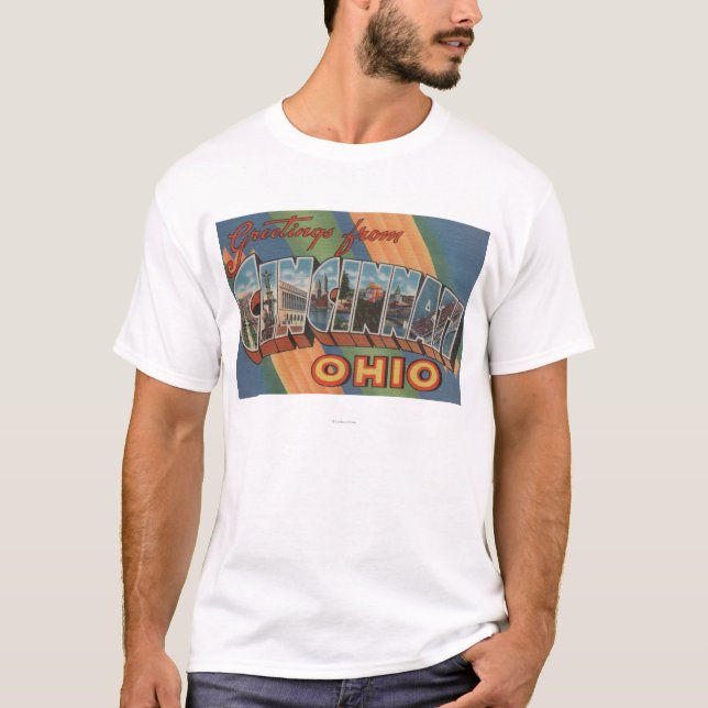 Cincinnati, Ohio - Large Letter Scenes 2 T-Shirt (Front)