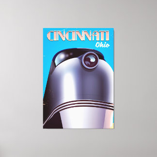 Cincinnati, Ohio Locomotive travel poster. Canvas Print
