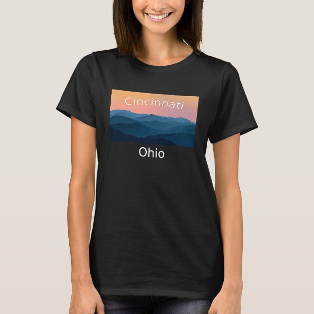 Cincinnati Ohio Mountain sunset hometown T-Shirt (Front)
