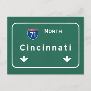 Cincinnati Ohio oh Interstate Highway Freeway : Postcard