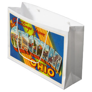 Cincinnati Ohio OH Old Vintage Travel Souvenir Large Gift Bag