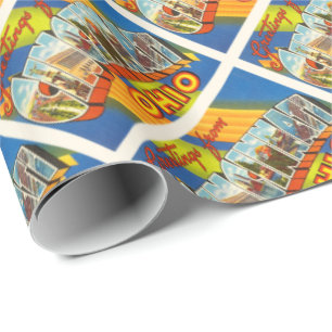 Cincinnati Ohio OH Old Vintage Travel Souvenir Wrapping Paper