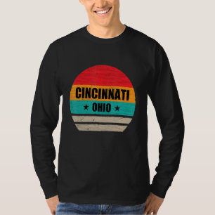 Cincinnati Ohio Retro Vintage Sunset Us State Cinc T-Shirt