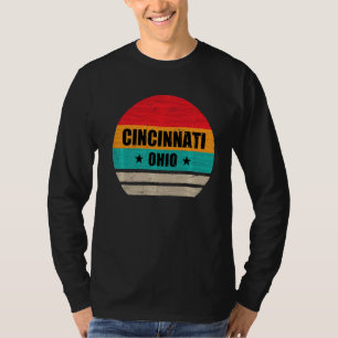 Cincinnati Ohio Retro Vintage Sunset Us State Cinc T-Shirt