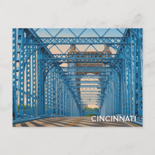 Cincinnati Ohio Roebling Suspension Bridge Travel Postcard