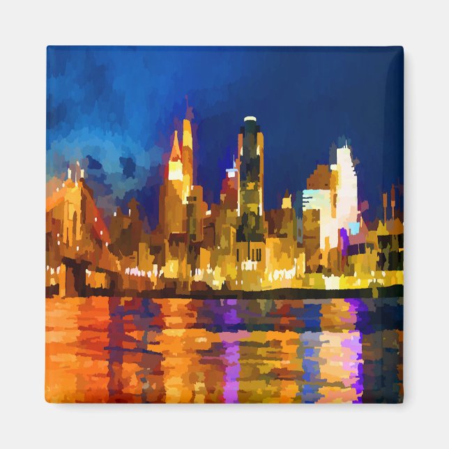 Cincinnati Ohio Skyline at Night Magnet (Front)