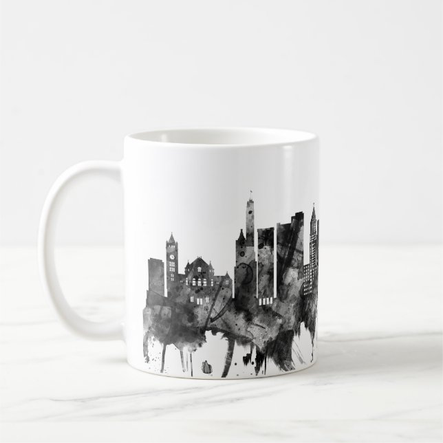 Cincinnati Ohio Skyline BW Coffee Mug (Left)