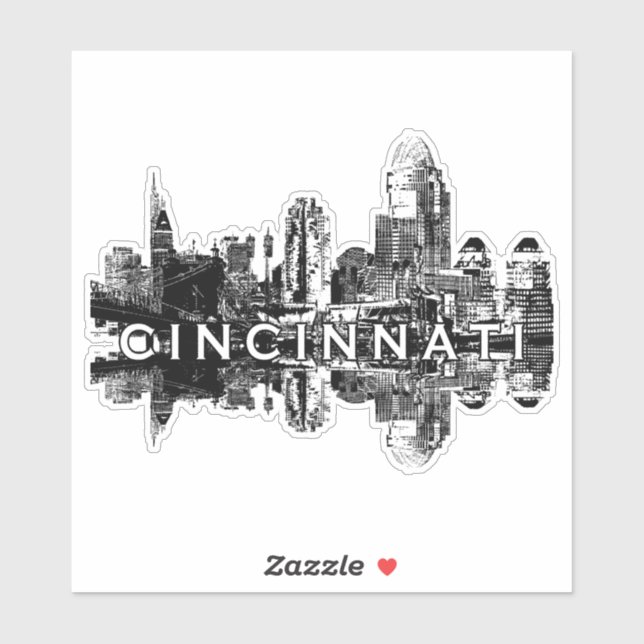 Cincinnati, Ohio skyline in black ink (Sheet)