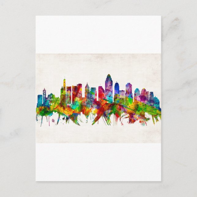 Cincinnati Ohio Skyline Invitation Postcard (Front)