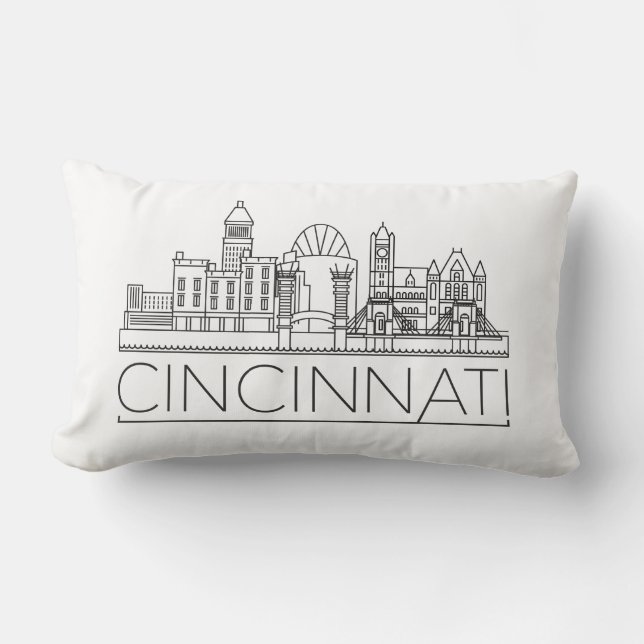Cincinnati, Ohio Skyline Lumbar Cushion (Front)