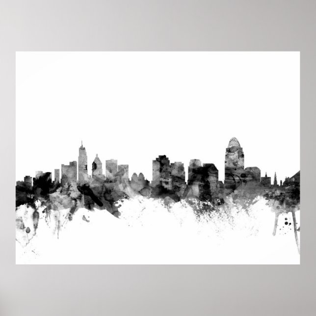 Cincinnati Ohio Skyline Poster (Front)