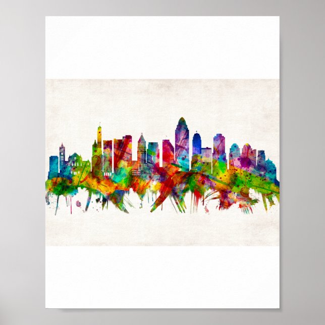 Cincinnati Ohio Skyline Poster (Front)