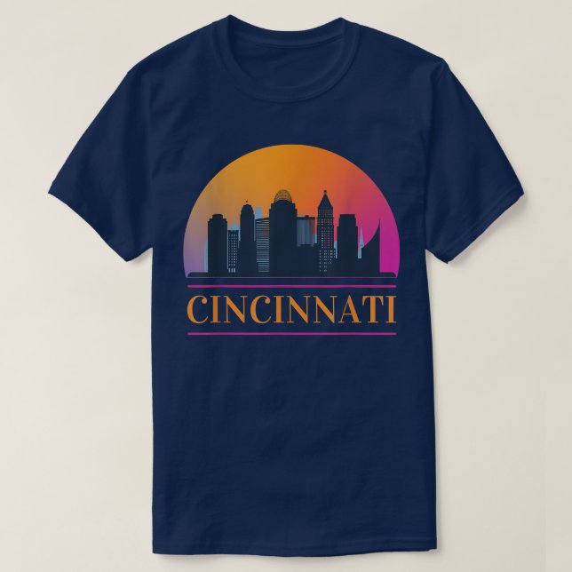 Cincinnati Ohio Skyline  T-Shirt (Design Front)