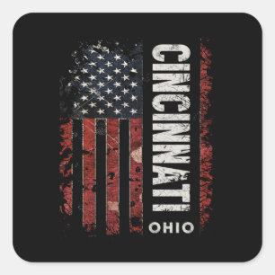 Cincinnati Ohio Square Sticker