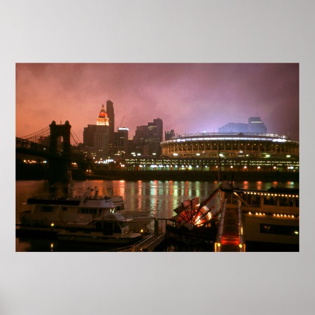 Cincinnati Ohio Sunset - Photo Art Poster (Front)