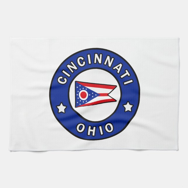 Cincinnati Ohio Tea Towel (Horizontal)