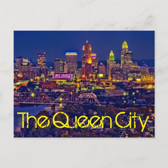 Cincinnati, Ohio, The Queen City Postcard (Front)