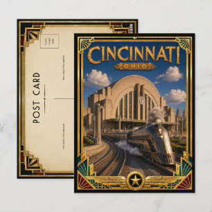 Cincinnati Ohio Vintage Art Deco Golden Age Postcard