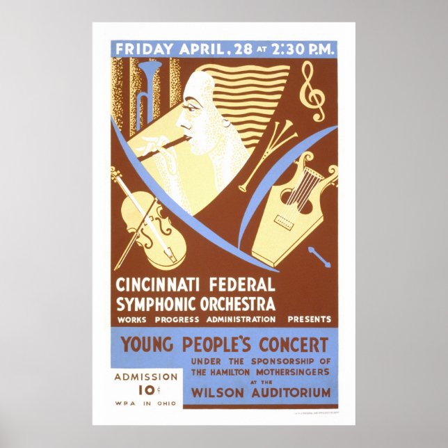 Cincinnati Orchestra 1939 WPA Poster (Front)