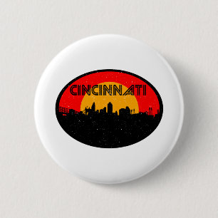 Cincinnati Red Black Oval City 6 Cm Round Badge