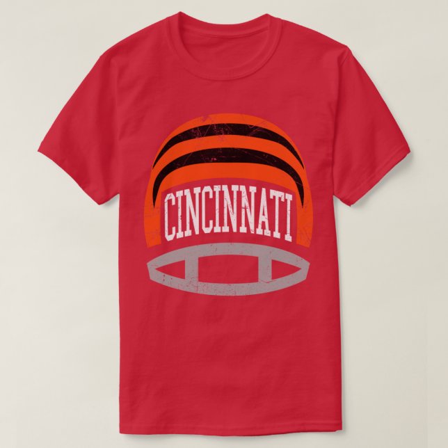 Cincinnati Retro Helmet Black T-Shirt (Design Front)