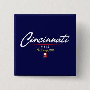 Cincinnati Script 15 Cm Square Badge