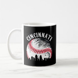 Cincinnati Skyline City Baseball Met At Gameday Coffee Mug