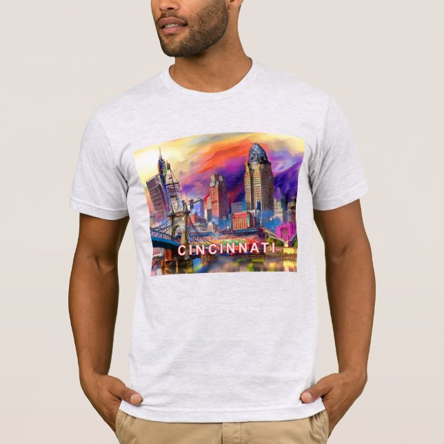 Cincinnati Skyline Graffiti Art  T-Shirt (Front)