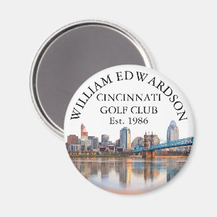 Cincinnati Skyline Personalised Golf Club Name Magnet