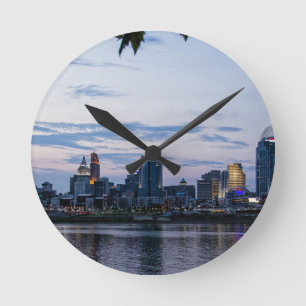 Cincinnati Skyline Round Clock