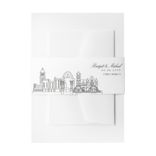 Cincinnati Skyline Wedding Invitation Belly Band