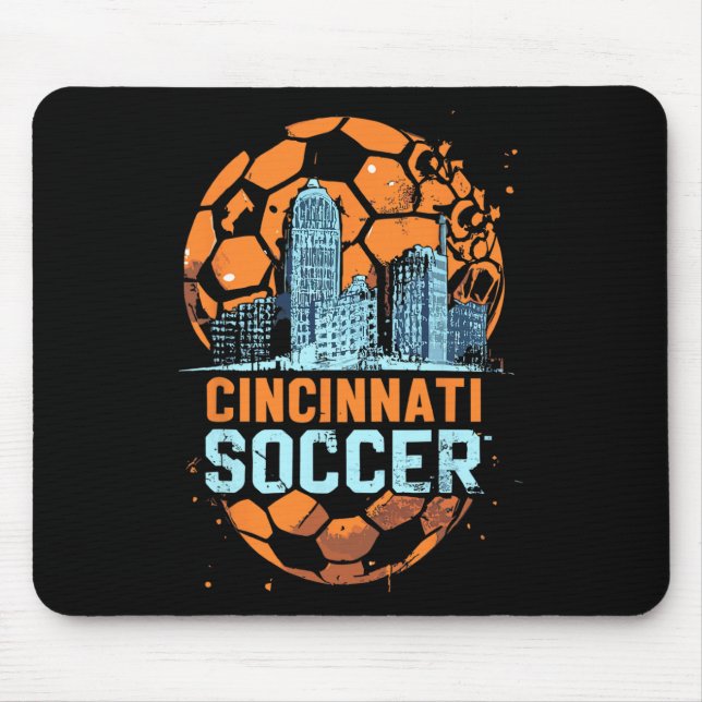Cincinnati Soccer City Skyline Cool Cincy 513  Mouse Mat (Front)