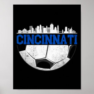 Cincinnati Soccer Distressed Cincy nati  Poster