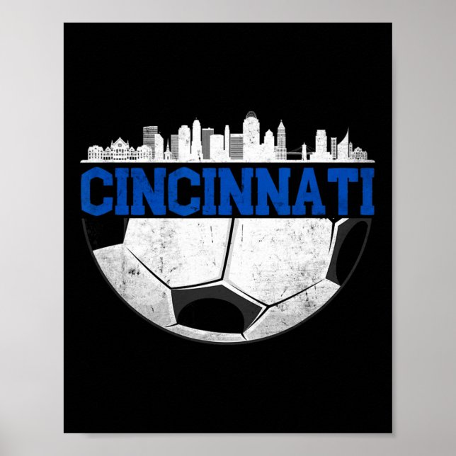 Cincinnati Soccer Distressed Cincy nati  Poster (Front)