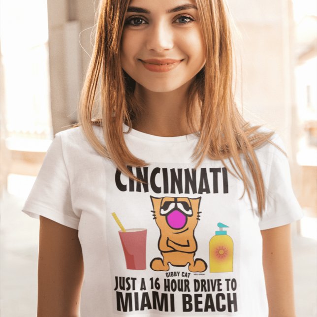 CINCINNATI TO MIAMI Gibby Cat Cartoon T-shirts (Creator Uploaded)